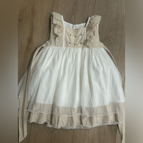 Well Dressed Wolf Other - Well Dressed Wolf Cream and Tan Kids Dress